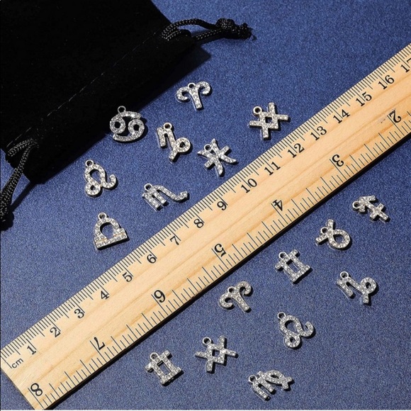 βοΈ AQUARIUS zodiac sign double layer stainless steel & cubic zirconia necklace - Picture 10 of 13